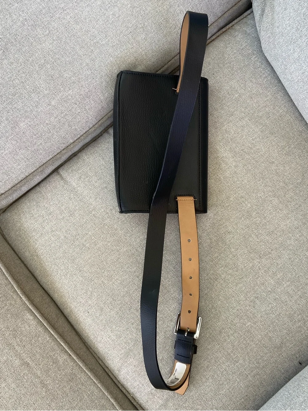 Michael Kors black leather belt bag with Embossed Logo